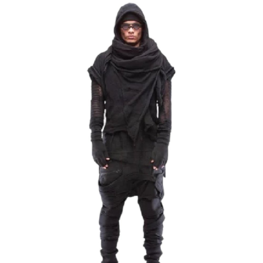 NWOT Demobaza Vest Shawl Galaxy Black Knitted Wraparound One size Unisex